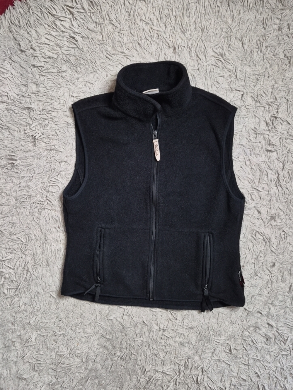 Womens Vintage Woolrich Fleece Vest Black Size Medium M Fall Spring Winter Hike